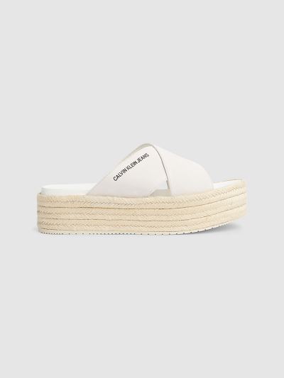 Calvin Klein Cipők HU087568 | Calvin Klein Suede Női Szandál Világos Fehér